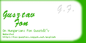 gusztav fon business card